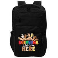 Idaho Teacher Everyone Is Welcome Here Equality LGBT Groovy Impact Tech Backpack