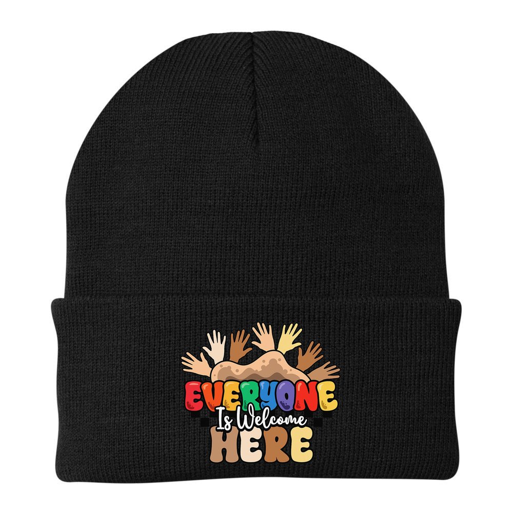 Idaho Teacher Everyone Is Welcome Here Equality LGBT Groovy Beanie