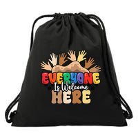Idaho Teacher Everyone Is Welcome Here Equality LGBT Groovy Drawstring Bag