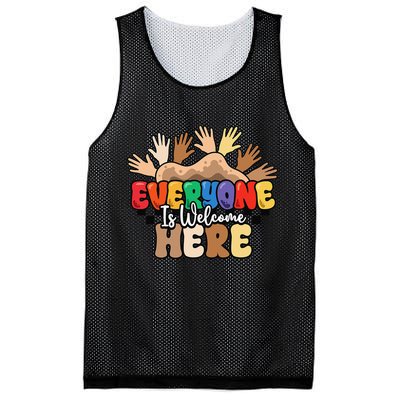 Idaho Teacher Everyone Is Welcome Here Equality LGBT Groovy Mesh Reversible Basketball Jersey Tank