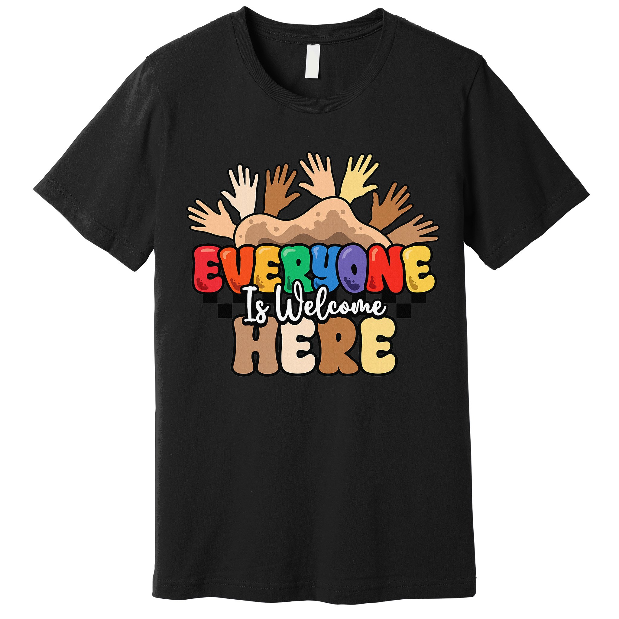 Idaho Teacher Everyone Is Welcome Here Equality LGBT Groovy Premium T-Shirt
