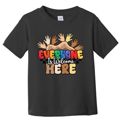 Idaho Teacher Everyone Is Welcome Here Equality LGBT Groovy Toddler T-Shirt