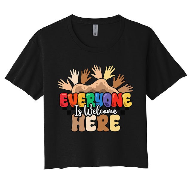 Idaho Teacher Everyone Is Welcome Here Equality LGBT Groovy Crop Top