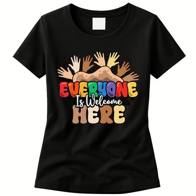 Idaho Teacher Everyone Is Welcome Here Equality LGBT Groovy Womens T-Shirt