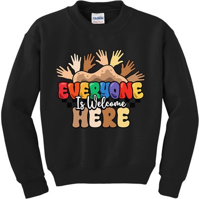 Idaho Teacher Everyone Is Welcome Here Equality LGBT Groovy Kids Sweatshirt