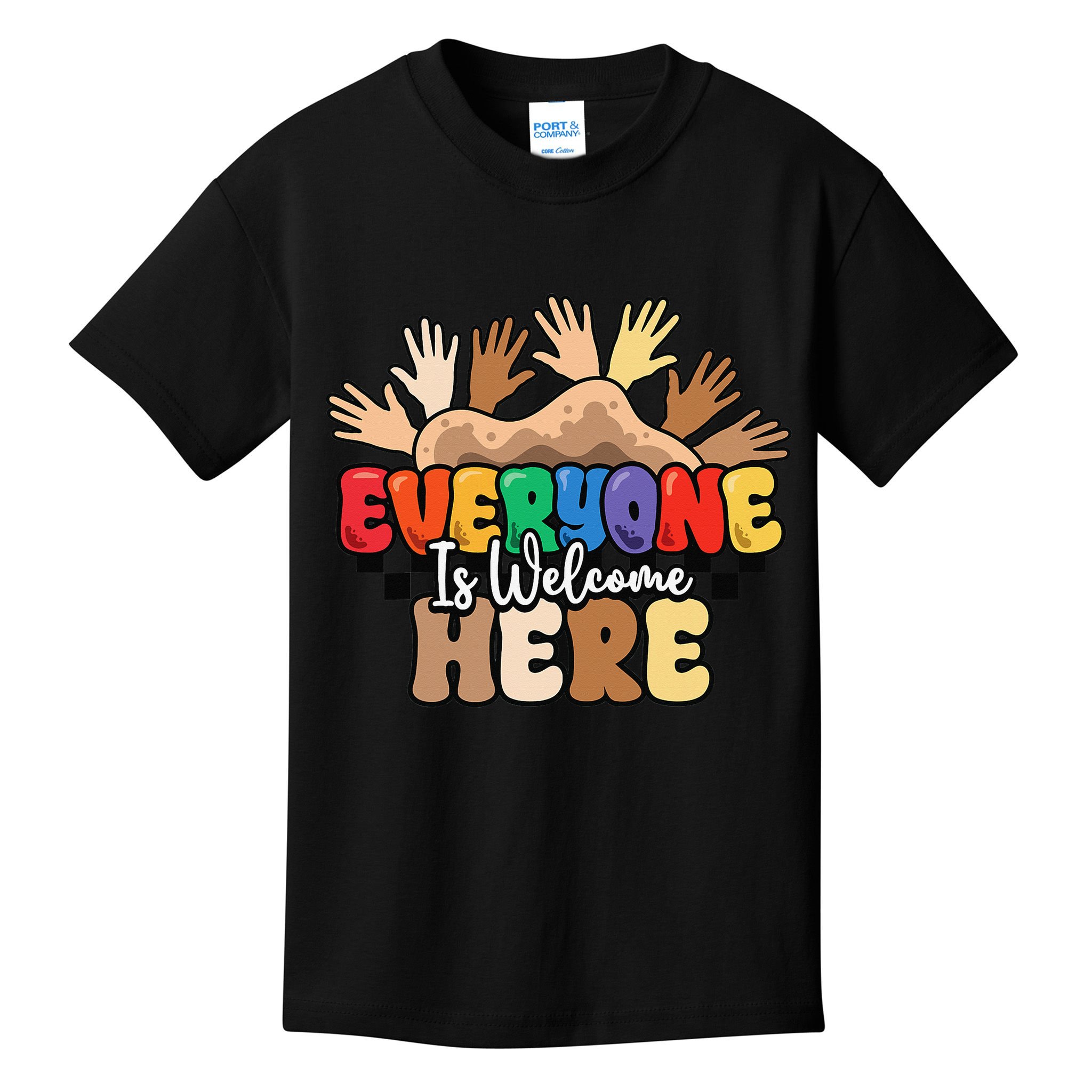 Idaho Teacher Everyone Is Welcome Here Equality LGBT Groovy Kids T-Shirt