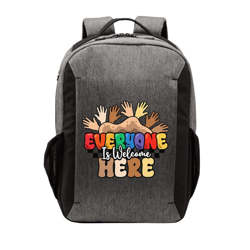 Idaho Teacher Everyone Is Welcome Here Equality LGBT Groovy Vector Backpack