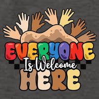Idaho Teacher Everyone Is Welcome Here Equality LGBT Groovy Vector Backpack