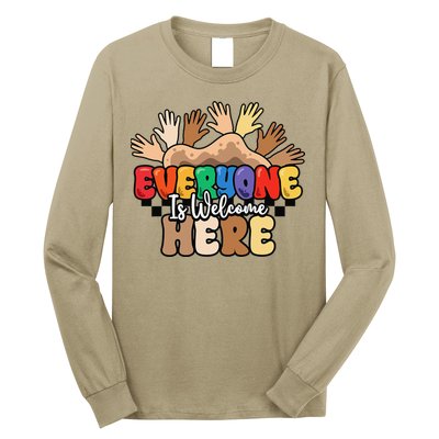 Idaho Teacher Everyone Is Welcome Here Equality LGBT Groovy Long Sleeve Shirt