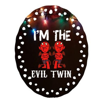 IM The Evil Twin Ceramic Oval Ornament