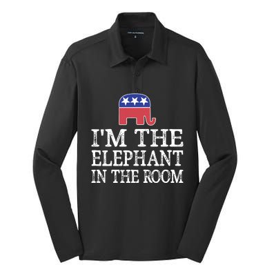 Im The Elephant In The Room Republican Conservative Silk Touch Performance Long Sleeve Polo