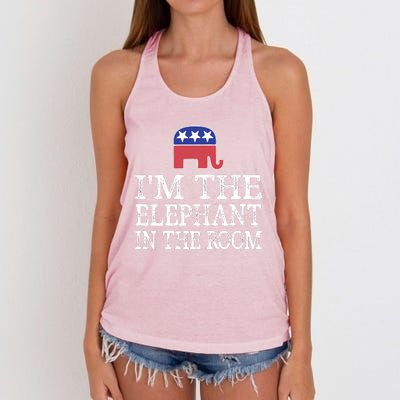 Im The Elephant In The Room Republican Conservative Women's Knotted Racerback Tank