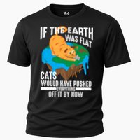If The Earth Was Flat Cool Planet Cats Funny Gift Cooling Performance Crew T-Shirt