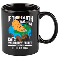 If The Earth Was Flat Cool Planet Cats Funny Gift 11oz C Handle Ceramic Mug
