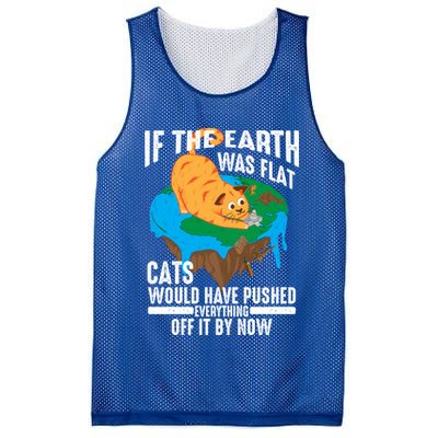 If The Earth Was Flat Cool Planet Cats Funny Gift Mesh Reversible Basketball Jersey Tank