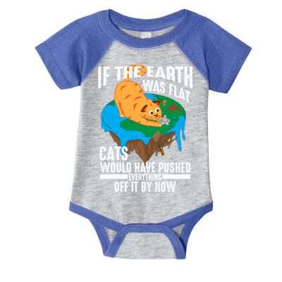 If The Earth Was Flat Cool Planet Cats Funny Gift Infant Baby Jersey Bodysuit