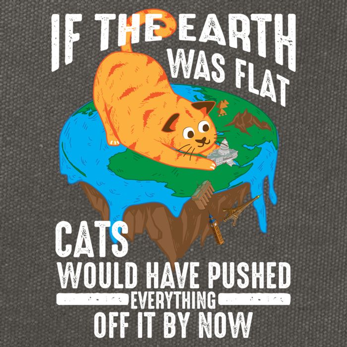 If The Earth Was Flat Cool Planet Cats Funny Gift Cotton Canvas Backpack