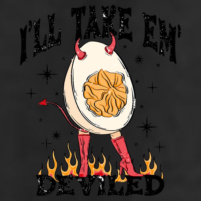 ILl Take Em Deviled Funny Thanksgiving Deviled Eggs 7 Panel Mesh Trucker Snapback Hat