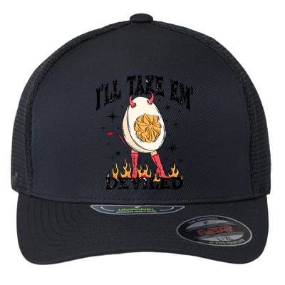 ILl Take Em Deviled Funny Thanksgiving Deviled Eggs Flexfit Unipanel Trucker Cap