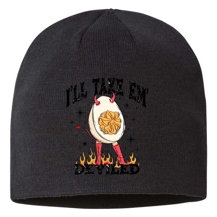 ILl Take Em Deviled Funny Thanksgiving Deviled Eggs Sustainable Beanie