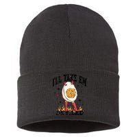 ILl Take Em Deviled Funny Thanksgiving Deviled Eggs Sustainable Knit Beanie