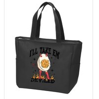 ILl Take Em Deviled Funny Thanksgiving Deviled Eggs Zip Tote Bag