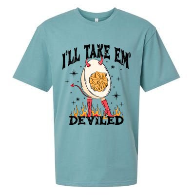 ILl Take Em Deviled Funny Thanksgiving Deviled Eggs Sueded Cloud Jersey T-Shirt