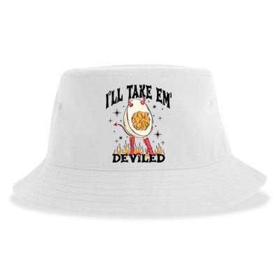ILl Take Em Deviled Funny Thanksgiving Deviled Eggs Sustainable Bucket Hat