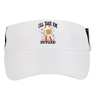 ILl Take Em Deviled Funny Thanksgiving Deviled Eggs Adult Drive Performance Visor