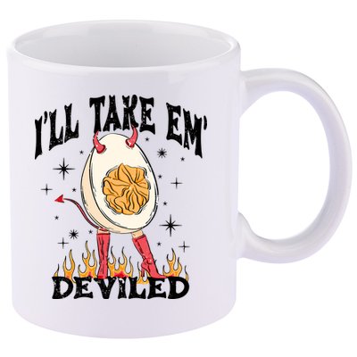 ILl Take Em Deviled Funny Thanksgiving Deviled Eggs 11oz C Handle Ceramic Mug