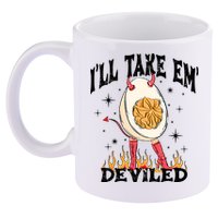 ILl Take Em Deviled Funny Thanksgiving Deviled Eggs 11oz C Handle Ceramic Mug