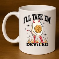 ILl Take Em Deviled Funny Thanksgiving Deviled Eggs 11oz C Handle Ceramic Mug