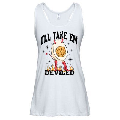 ILl Take Em Deviled Funny Thanksgiving Deviled Eggs Ladies Essential Flowy Tank