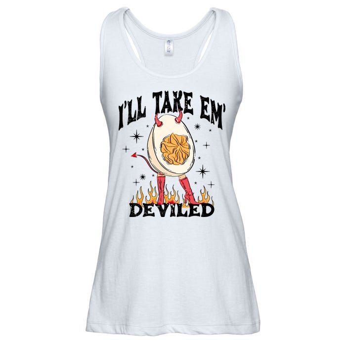 ILl Take Em Deviled Funny Thanksgiving Deviled Eggs Ladies Essential Flowy Tank
