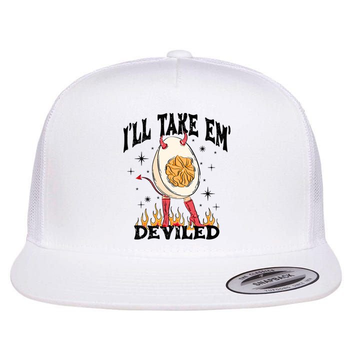 ILl Take Em Deviled Funny Thanksgiving Deviled Eggs Flatbill Hat