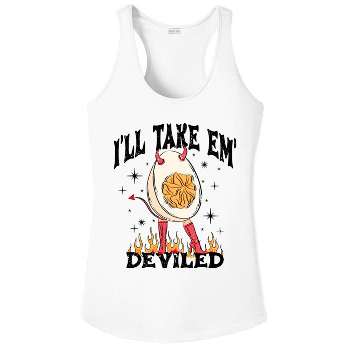 ILl Take Em Deviled Funny Thanksgiving Deviled Eggs Ladies PosiCharge Competitor Racerback Tank