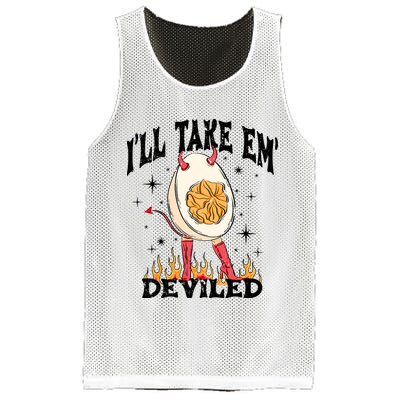 ILl Take Em Deviled Funny Thanksgiving Deviled Eggs Mesh Reversible Basketball Jersey Tank