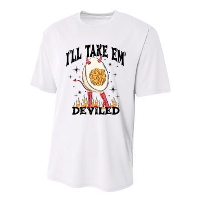 ILl Take Em Deviled Funny Thanksgiving Deviled Eggs Youth Performance Sprint T-Shirt