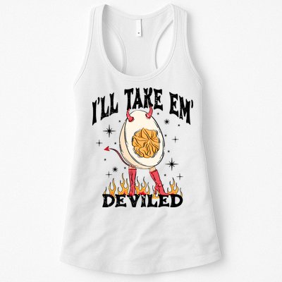 ILl Take Em Deviled Funny Thanksgiving Deviled Eggs Womens Tank Top