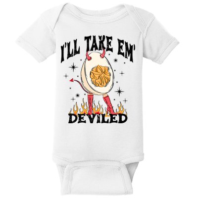 ILl Take Em Deviled Funny Thanksgiving Deviled Eggs Baby Bodysuit
