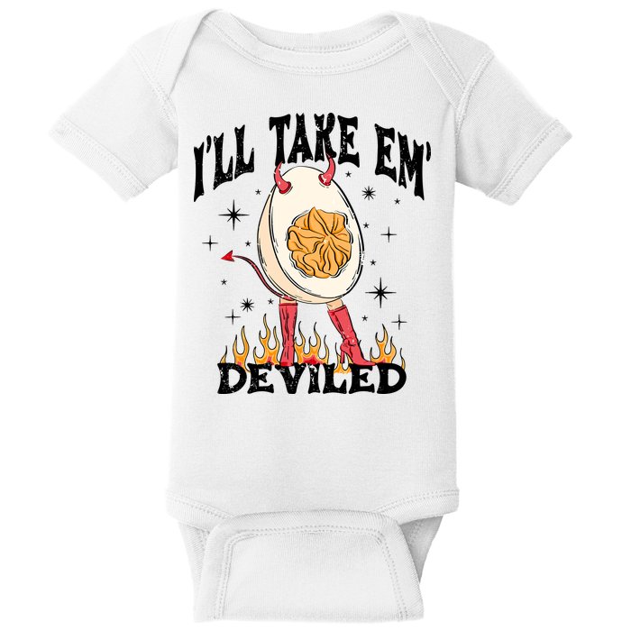 ILl Take Em Deviled Funny Thanksgiving Deviled Eggs Baby Bodysuit