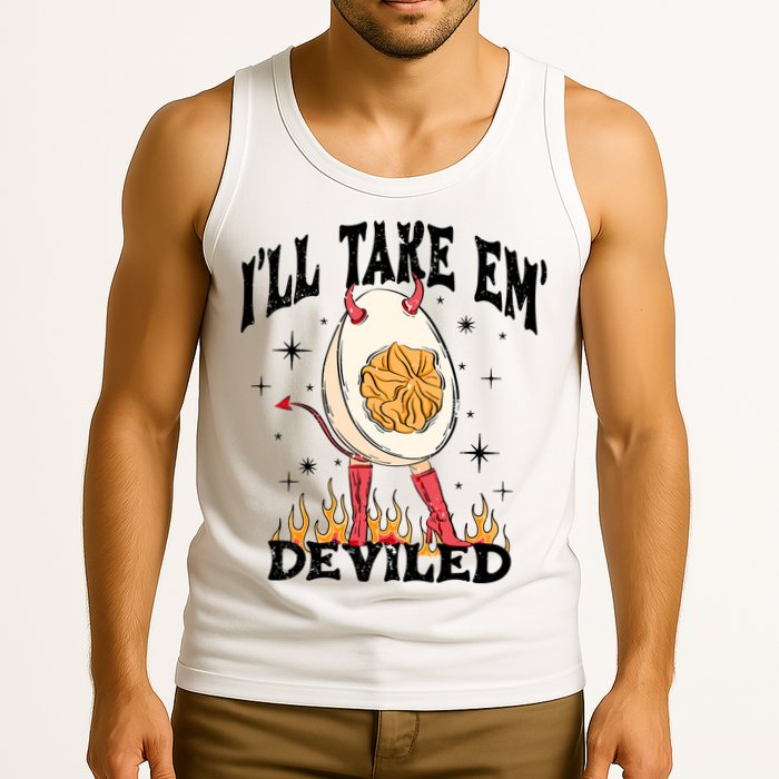 ILl Take Em Deviled Funny Thanksgiving Deviled Eggs Tank Top