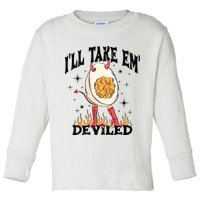 ILl Take Em Deviled Funny Thanksgiving Deviled Eggs Toddler Long Sleeve Shirt