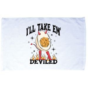 ILl Take Em Deviled Funny Thanksgiving Deviled Eggs Microfiber Hand Towel