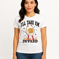 ILl Take Em Deviled Funny Thanksgiving Deviled Eggs Womens T-Shirt