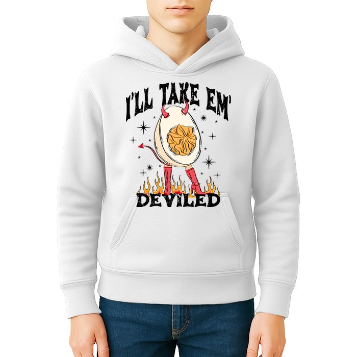 ILl Take Em Deviled Funny Thanksgiving Deviled Eggs Kids Hoodie