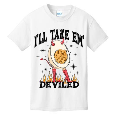 ILl Take Em Deviled Funny Thanksgiving Deviled Eggs Kids T-Shirt