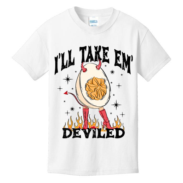ILl Take Em Deviled Funny Thanksgiving Deviled Eggs Kids T-Shirt