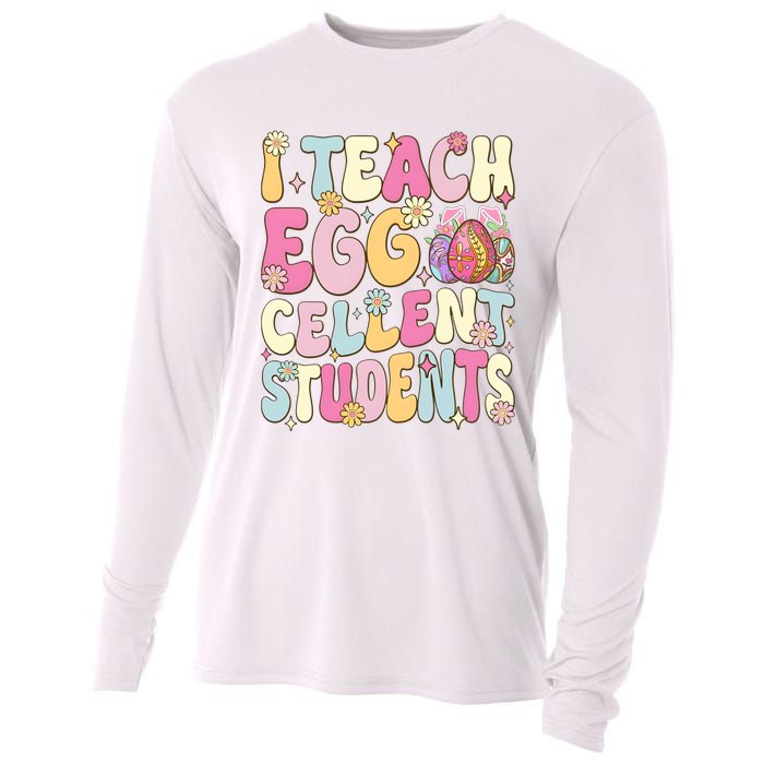 I Teach Egg Cellent Students Easter Day Cooling Performance Long Sleeve Crew