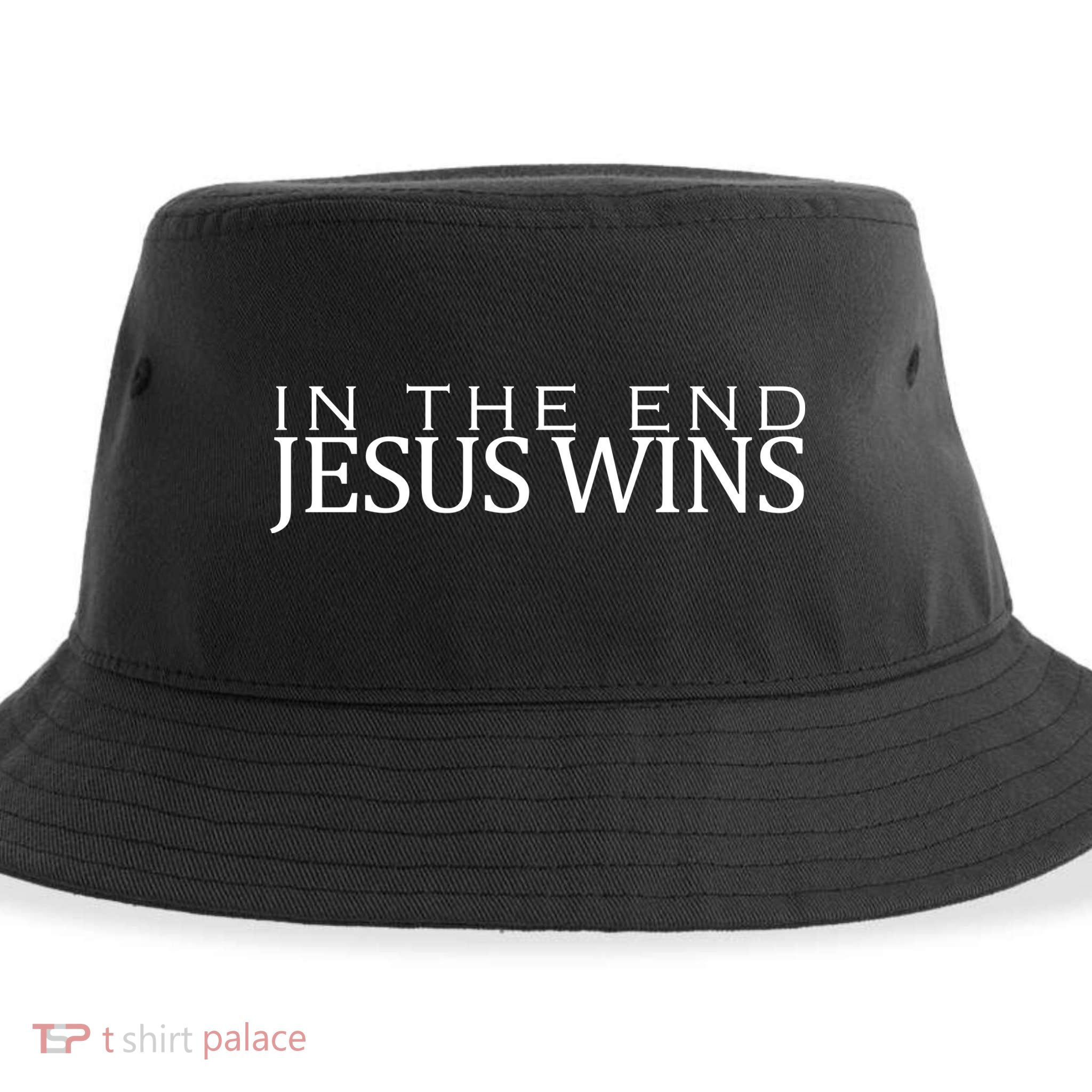In The End Jesus Wins Christianity Sustainable Bucket Hat